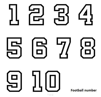 Screen Printed Numbers And Letters 25cm Heat Press Numbers For Jerseys Classic Style