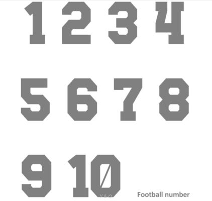Screen Printed Numbers And Letters 25cm Heat Press Numbers For Jerseys Classic Style
