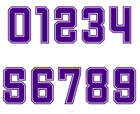 Screen Printed Numbers And Letters 25cm Heat Press Numbers For Jerseys Classic Style