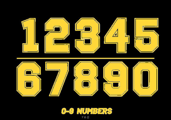 Screen Printed Numbers And Letters 25cm Heat Press Numbers For Jerseys Classic Style