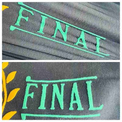 3D Raised Custom Flocking Logo Heat Transfer For Clothing