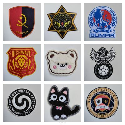 Custom Woven 3D Heat Transfer Patches Iron On Woven Patches For Hats Clothing