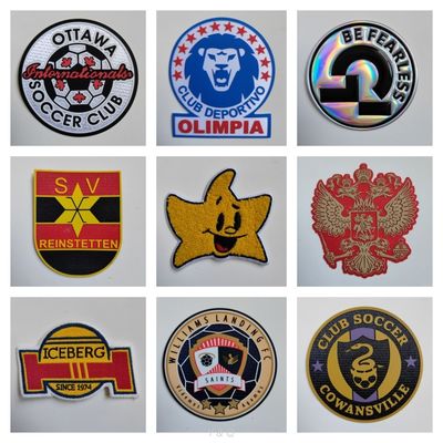 Bulk Clothes Iron On Badge Custom 3D Embroidered Patches For Clothing