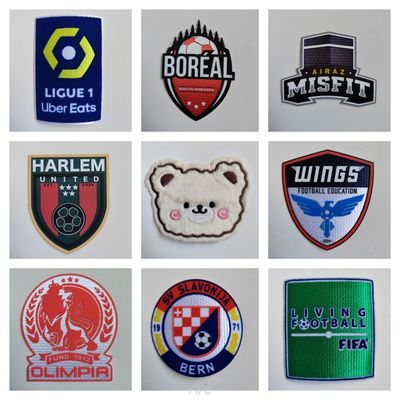 Custom Durable 3D Heat Transfer Patches Football Club Patches For Sportswear