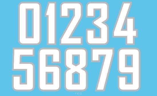 Two Tone Heat Transfer Letters And Numbers Iron On Sports Numbers For Shorts