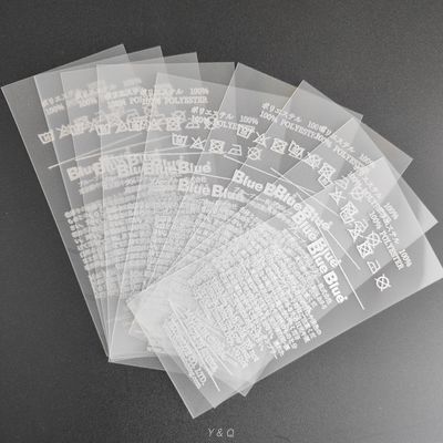 Garment Heat Transfer Care Labels On Fabric In Silver Color