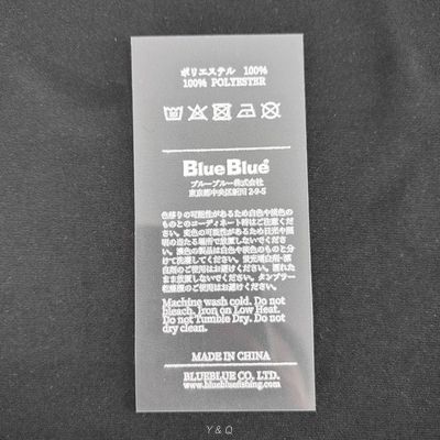Garment Heat Transfer Care Labels On Fabric In Silver Color