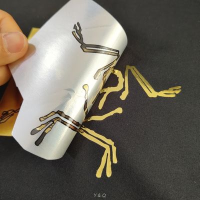 Cold Peel Metallic Heat Transfer Off Shine And Brilliance Gold Foil Logo For Clothing
